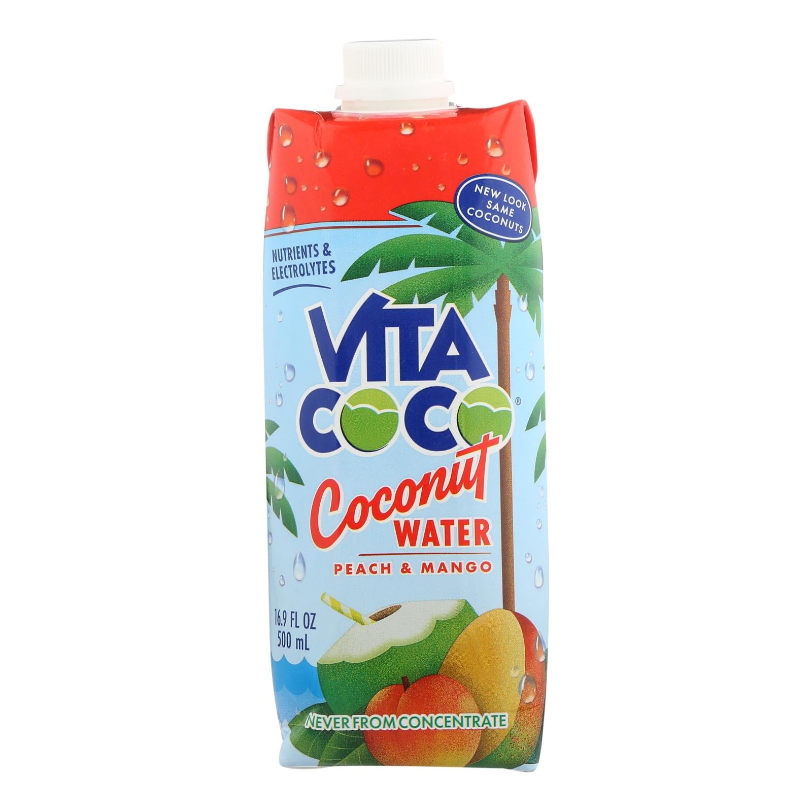 Vita Coco Coconut Water - Peach And Mango - Case Of 12 - 500 Ml - GreatEagleInc