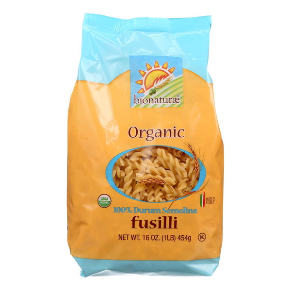 Bionaturae Pasta - Organic - 100 Percent Durum Semolina - Fusilli - 16 Oz - Case Of 12 - GreatEagleInc