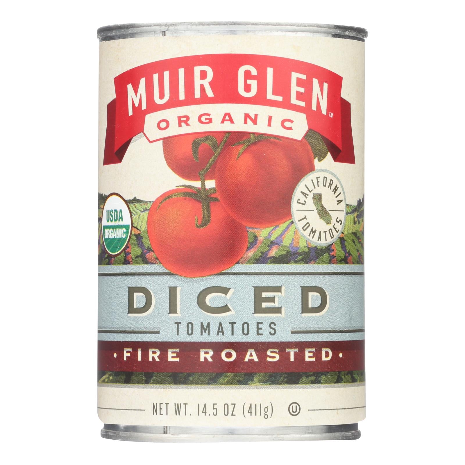 Muir Glen Fire Roasted Diced Tomatoes - Tomatoes - Case Of 12 - 14.5 Oz. - GreatEagleInc
