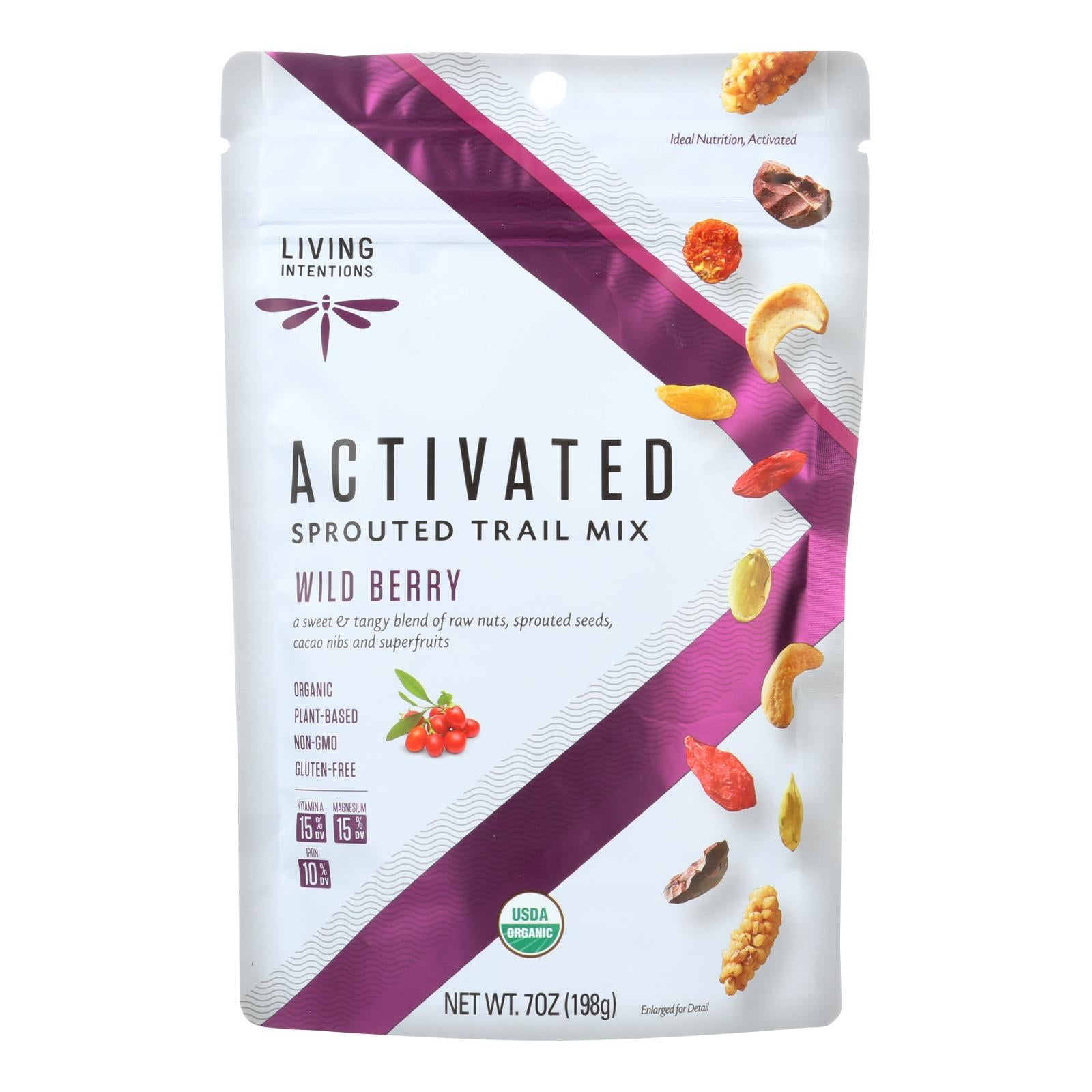 Living Intentions Organic Sprouted Trail Mix - Wild Berry - Case Of 6 - 7 Oz. - GreatEagleInc