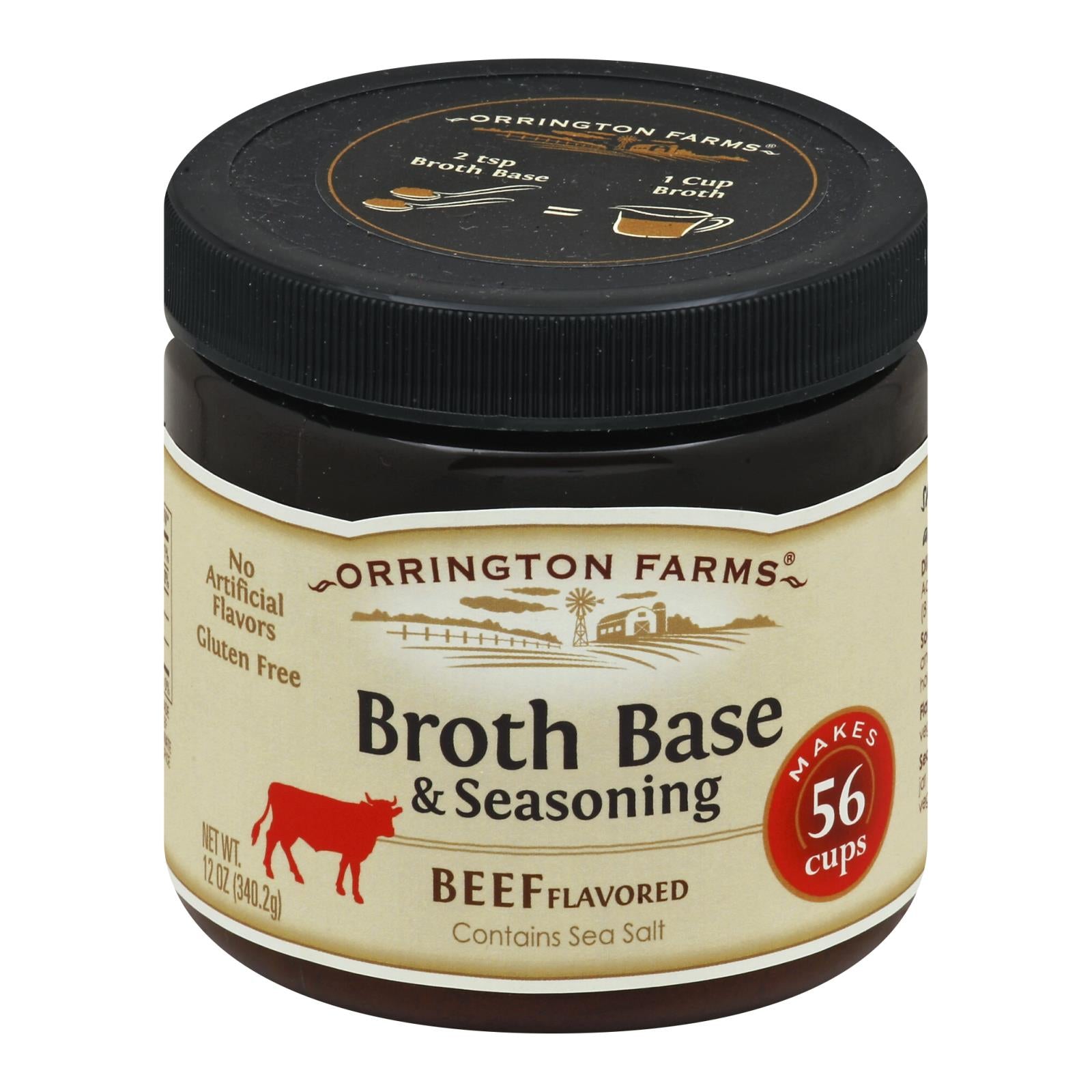 Orrington Farms Broth Base And Seasoning - Beef - Case Of 6 - 12 Oz. - GreatEagleInc