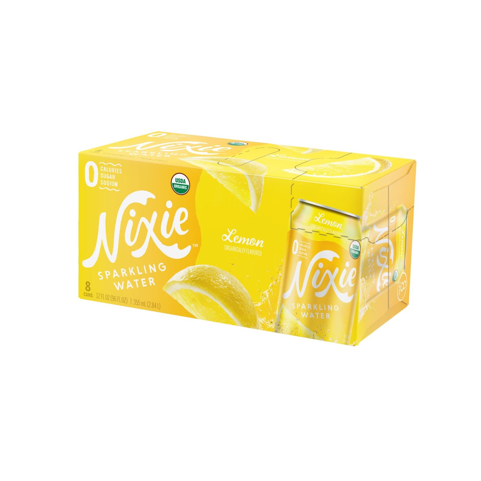 Nixie Sparkling Water - Sparkling Water Lemon - Case Of 3 - 8/12 Fz - GreatEagleInc