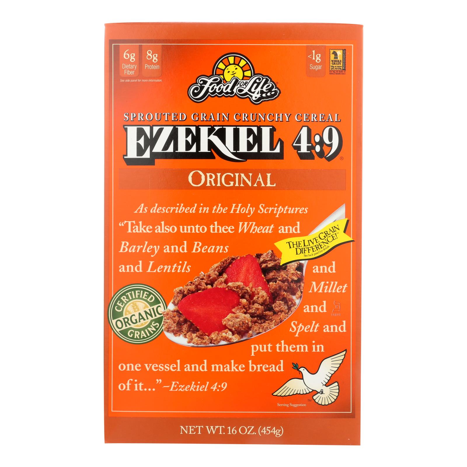 Food For Life Baking Co. Cereal - Organic - Ezekiel 4-9 - Sprouted Whole Grain - Original - 16 Oz - Case Of 6 - GreatEagleInc