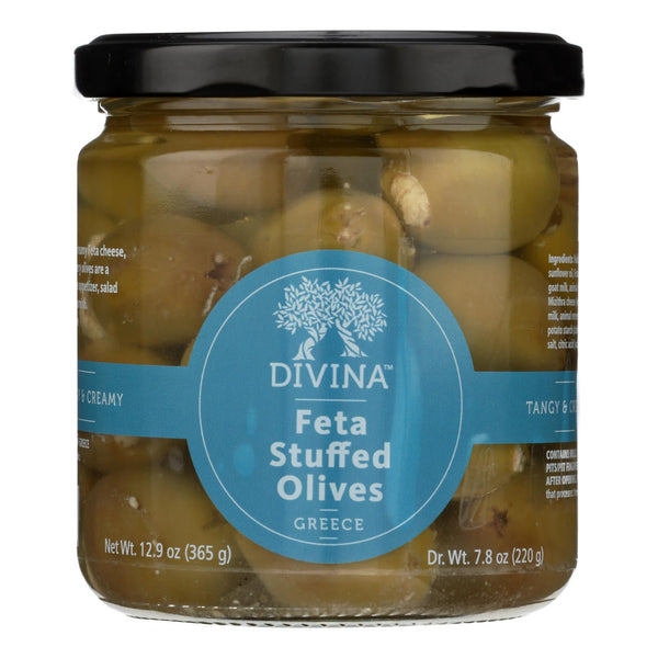 Divina - Olives Stuffed With Feta Cheese - Case Of 6 - 7.8 Oz. - Eco-Friendly Home & Grocery