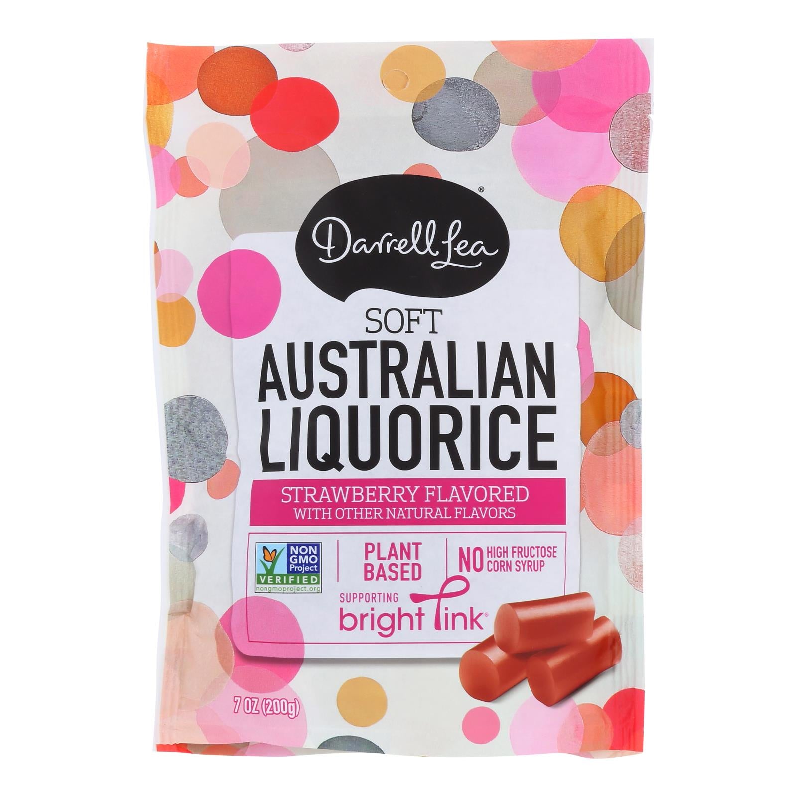 Darrell Soft Eating Liquorice - Strawberry - Case Of 8 - 7 Oz. - GreatEagleInc