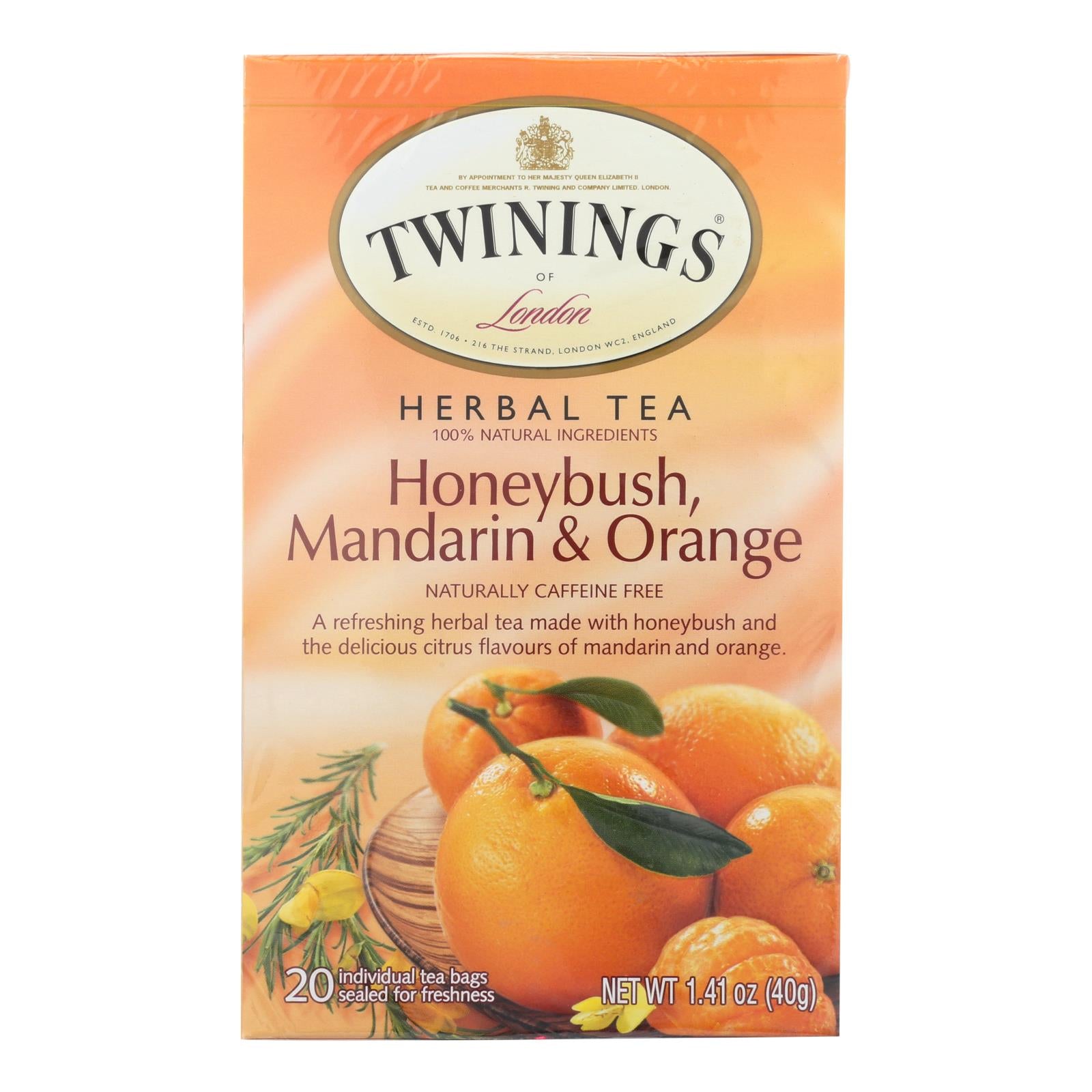 Twinings Tea Herbal Tea - Honeybush Mandarin And Orange - Case Of 6 - 20 Bags - GreatEagleInc
