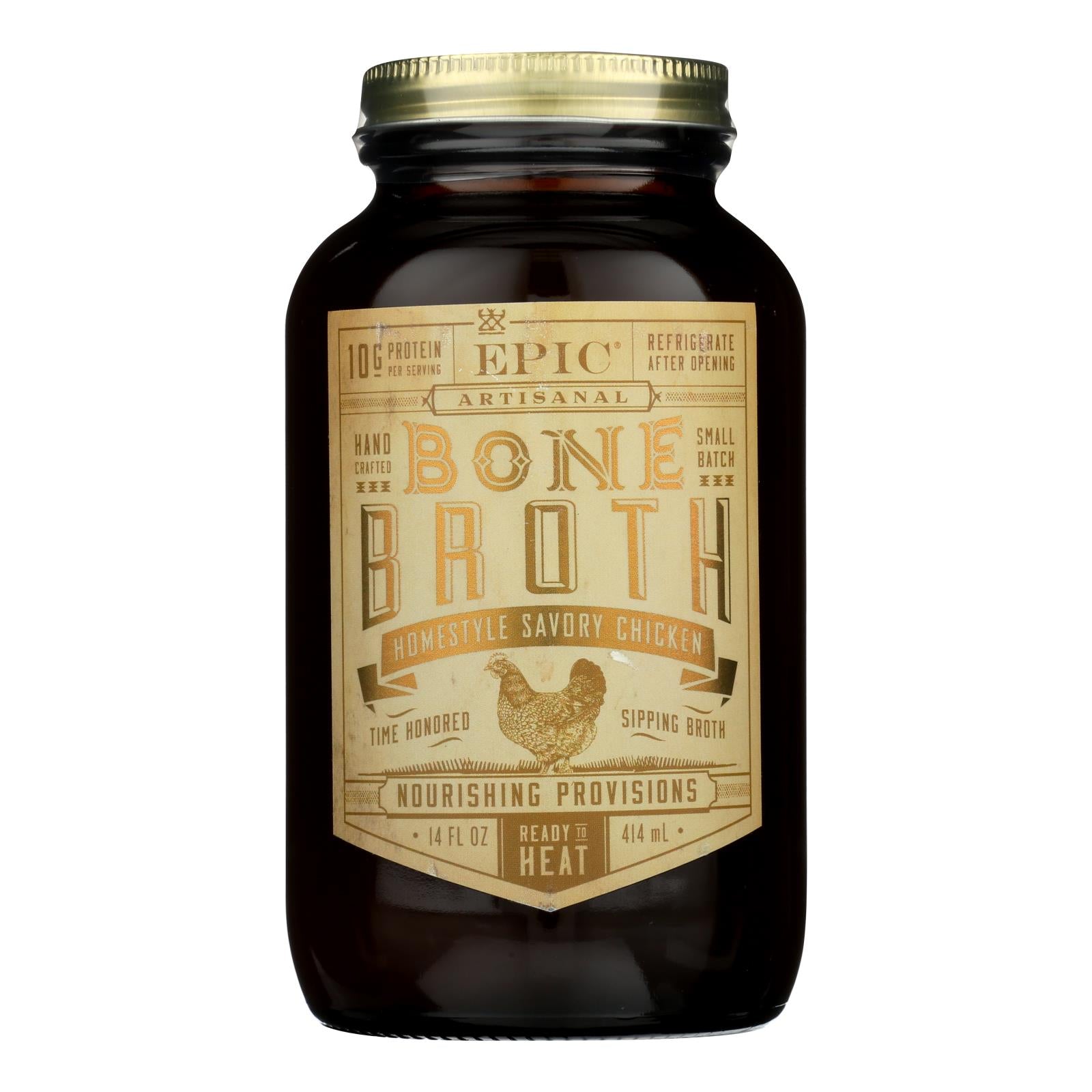 Epic Bone Broth-homestyle Savory Chicken  - Case Of 6 - 14 Fz - GreatEagleInc