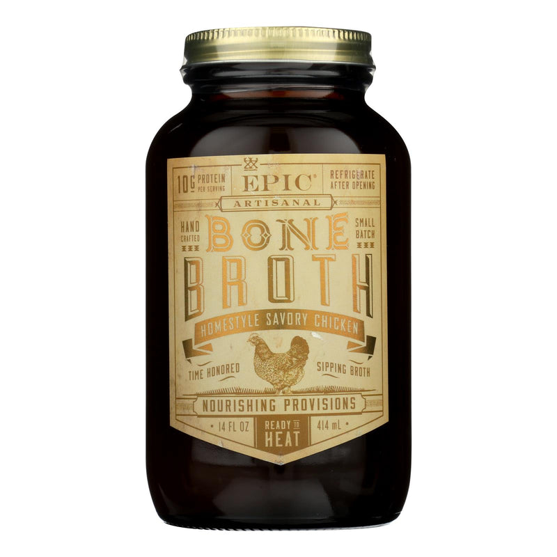 Epic Bone Broth-homestyle Savory Chicken  - Case Of 6 - 14 Fz