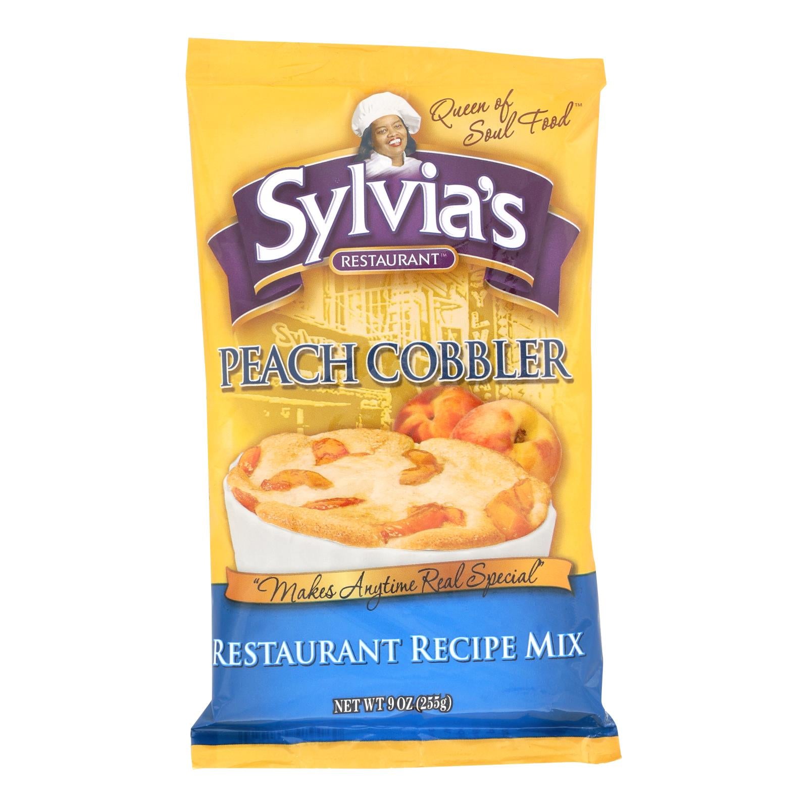 Sylvia's Peach Cobbler Mix - Case Of 9 - 9 Oz. - GreatEagleInc