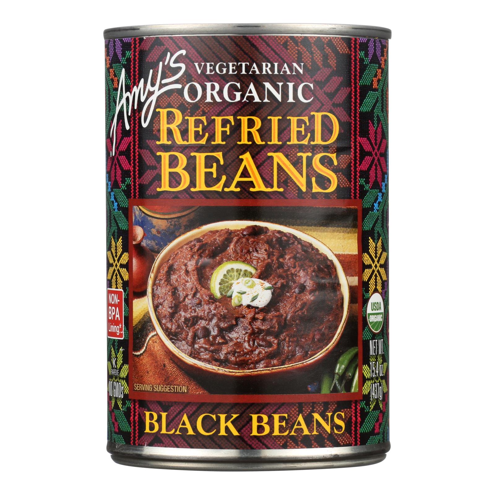 Amy's - Organic Refried Black Beans - Case Of 12 - 15.4 Oz. - GreatEagleInc