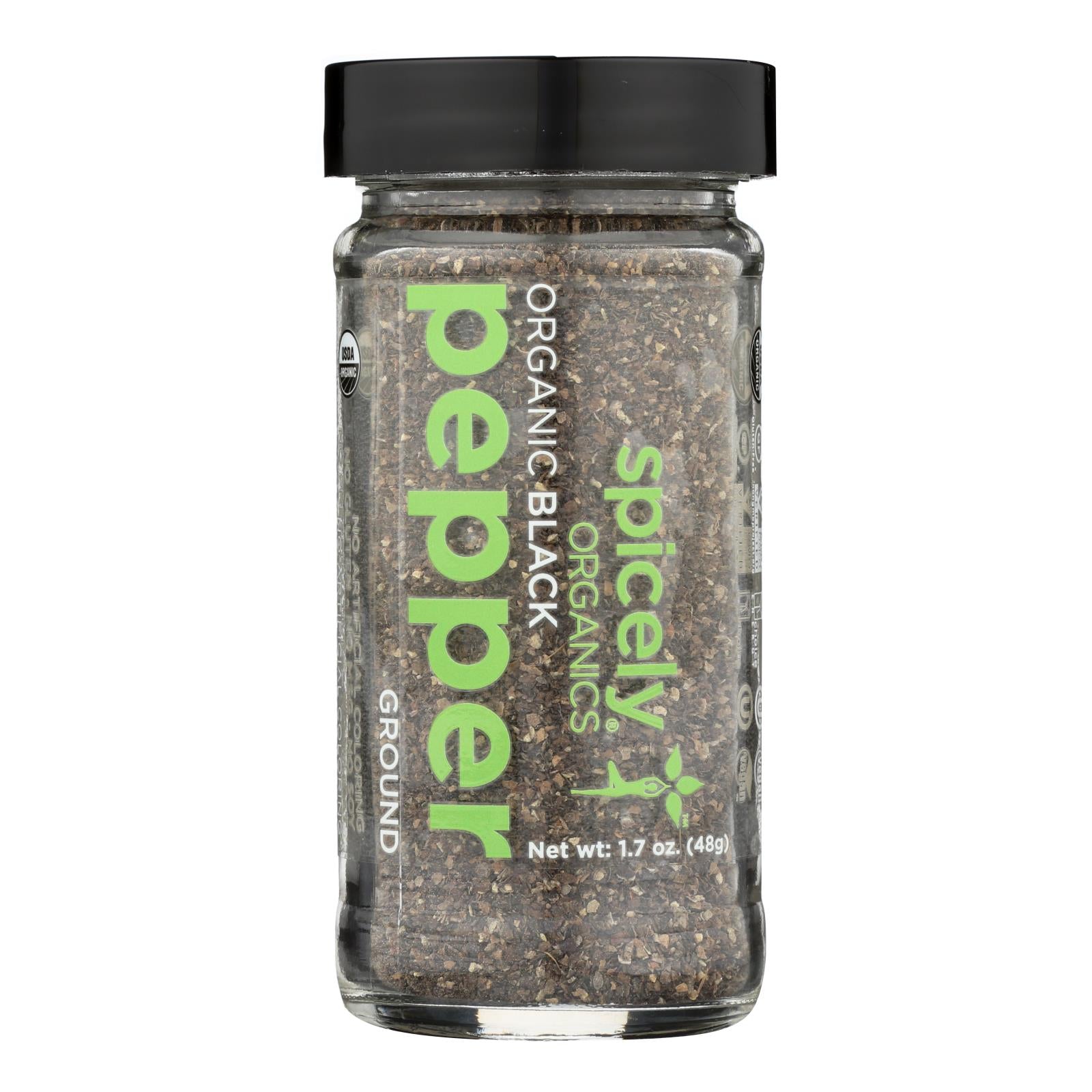 Spicely Organics - Organic Peppercorn - Black Ground - Case Of 3 - 1.7 Oz. - GreatEagleInc