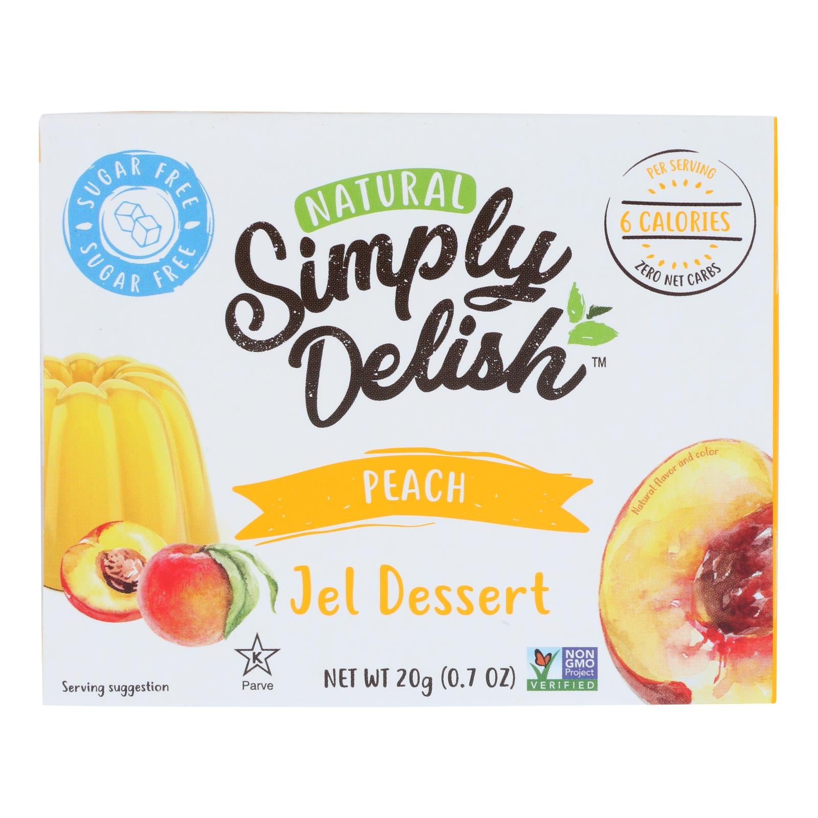 Simply Delish Jel Dessert - Peach - Case Of 6 - 1.6 Oz. - GreatEagleInc