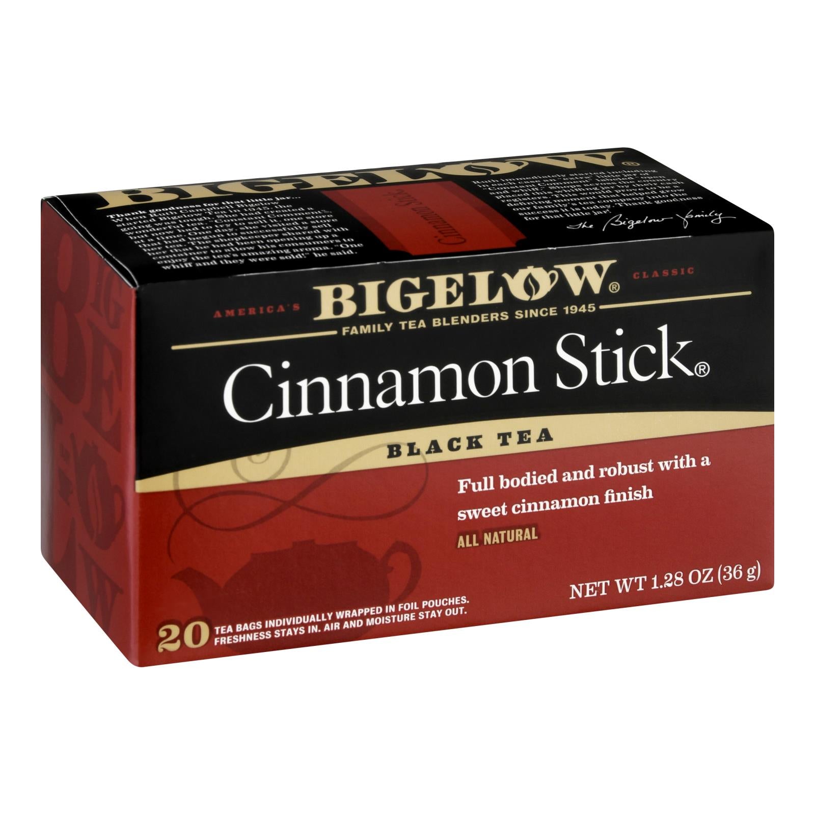 Bigelow Tea Cinnamon Stick Black Tea - Case Of 6 - 20 Bags - GreatEagleInc