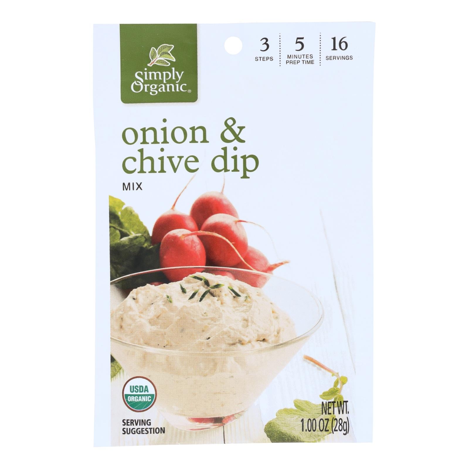 Simply Organic Onion And Chive Dip Mix - Case Of 12 - 1 Oz. - GreatEagleInc