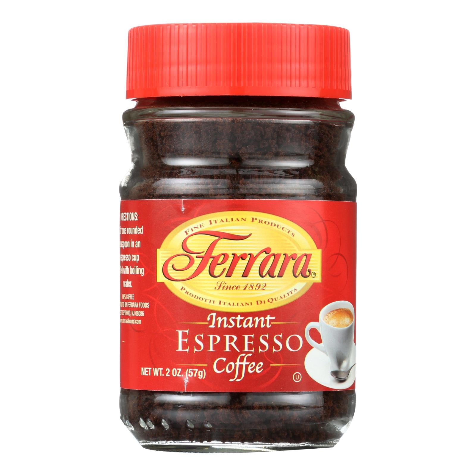 Ferrara Instant Espresso - Case Of 12 - 2 Oz - GreatEagleInc