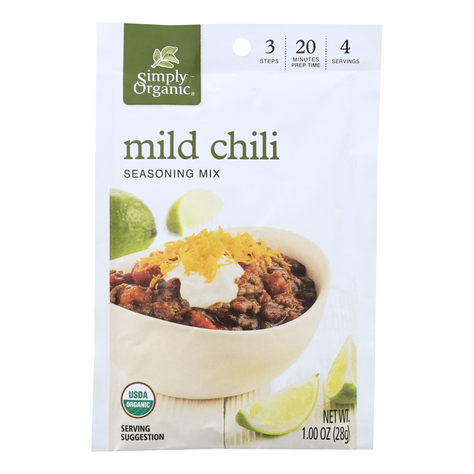 Simply Organic Seasoning Mx - Organic - Mild Chili - Case Of 12 - 1 Oz - GreatEagleInc