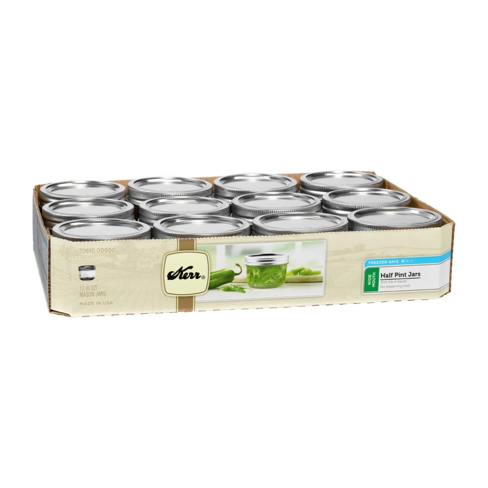 Kerr - Jars Wide Mouth 8oz - Case Of 1-12 Count - GreatEagleInc