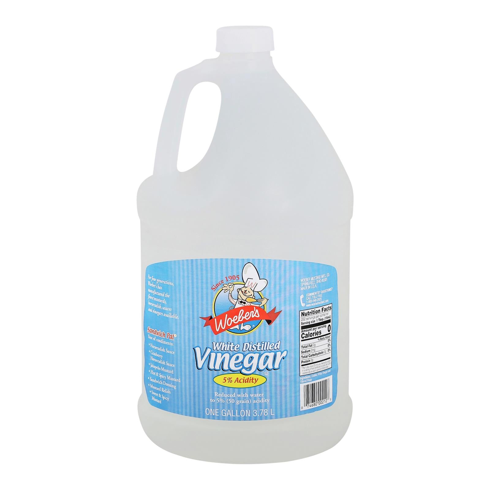Woeber's - Vinegar Distilled Wht 5% - Case Of 4 - 1 Gal - GreatEagleInc