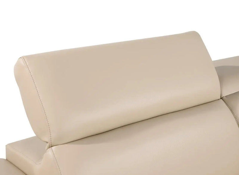 71" Beige And Silver Genuine Leather Loveseat Homeroots Living Room