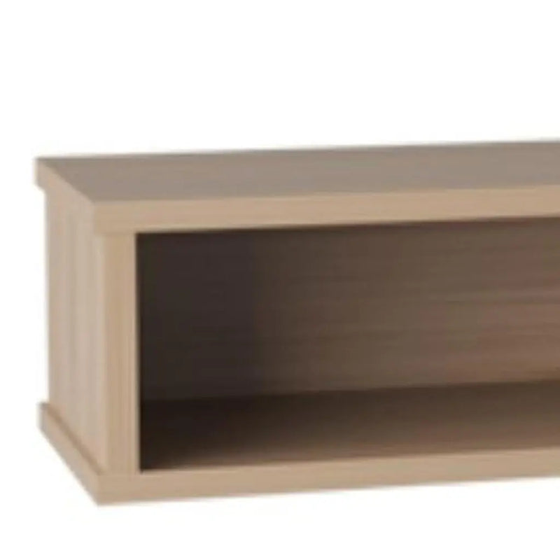 71" Beige Wood Enclosed and Open Storage Entertainment Center Homeroots Living Room