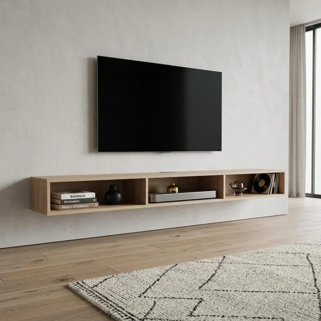 71" Beige Wood Enclosed and Open Storage Entertainment Center Homeroots Living Room