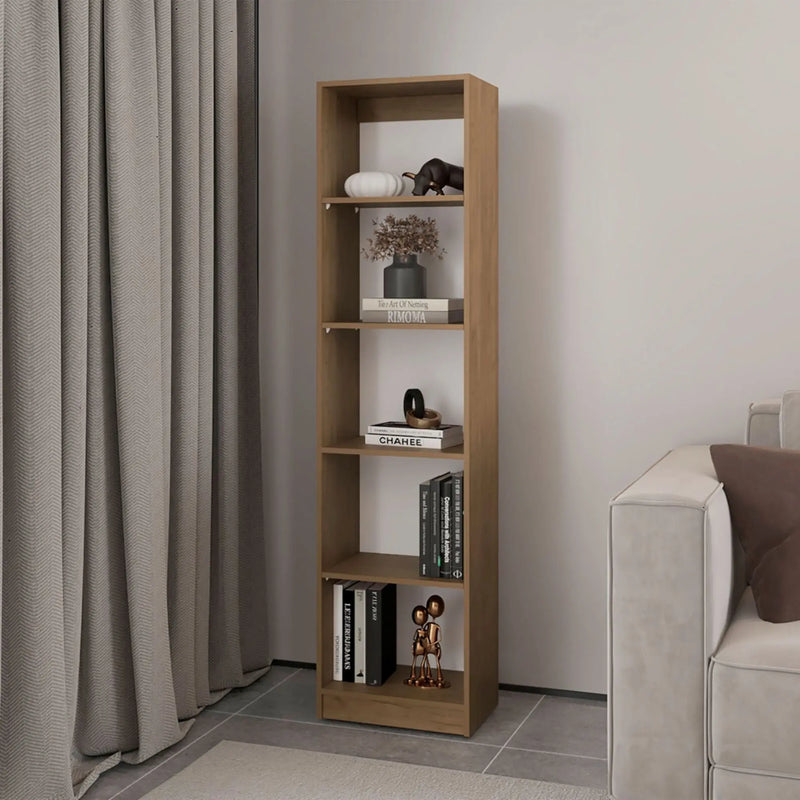 71" Beige Wood Five Tier Bookcase Homeroots Office