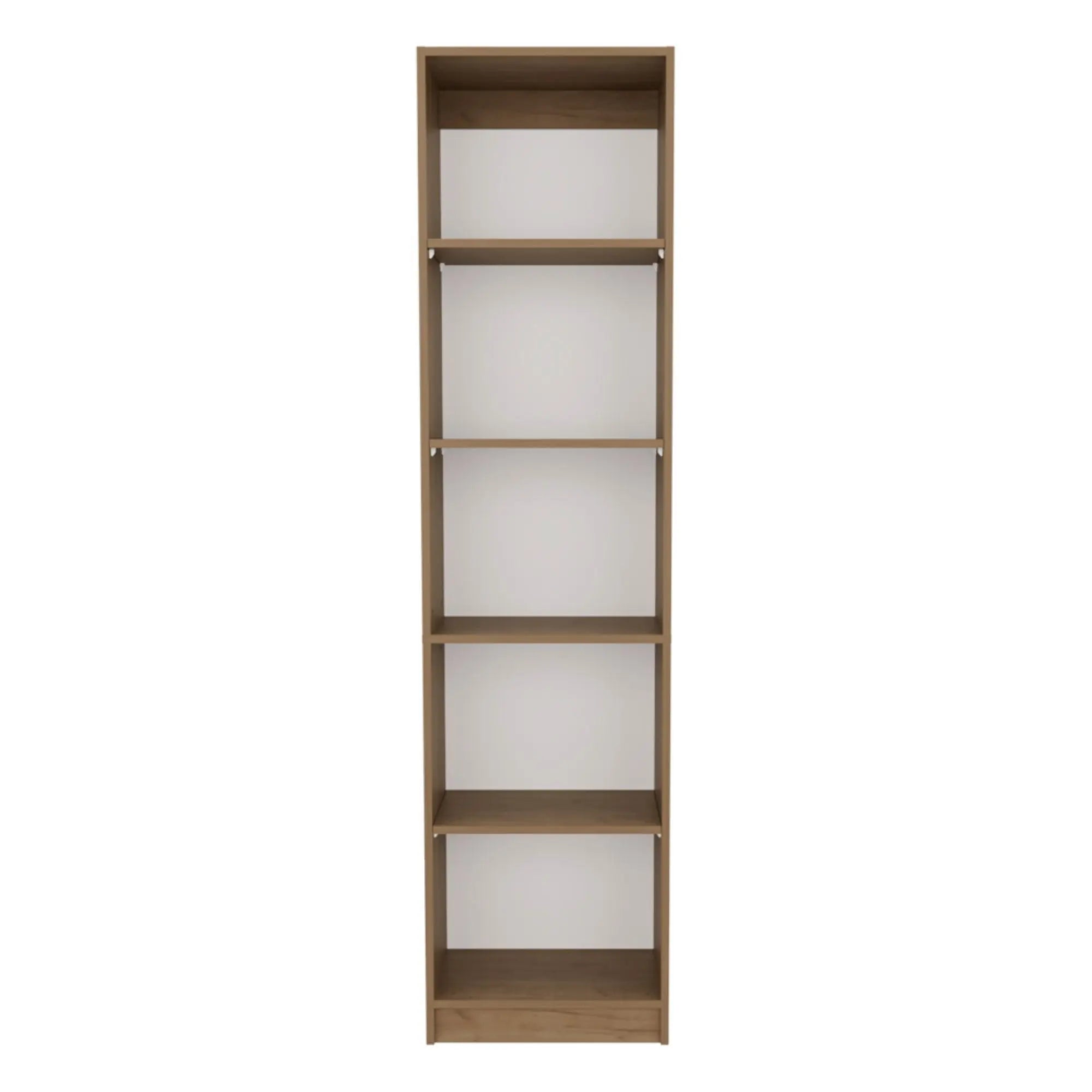 71" Beige Wood Five Tier Bookcase Homeroots Office