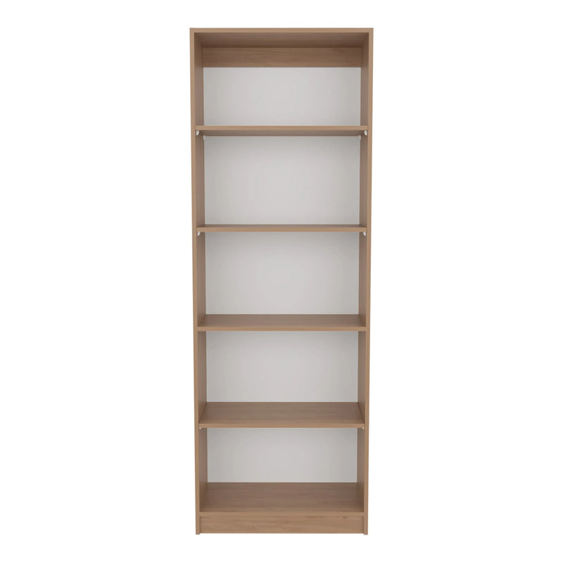 71" Beige Wood Four Tier Bookcase Homeroots Office