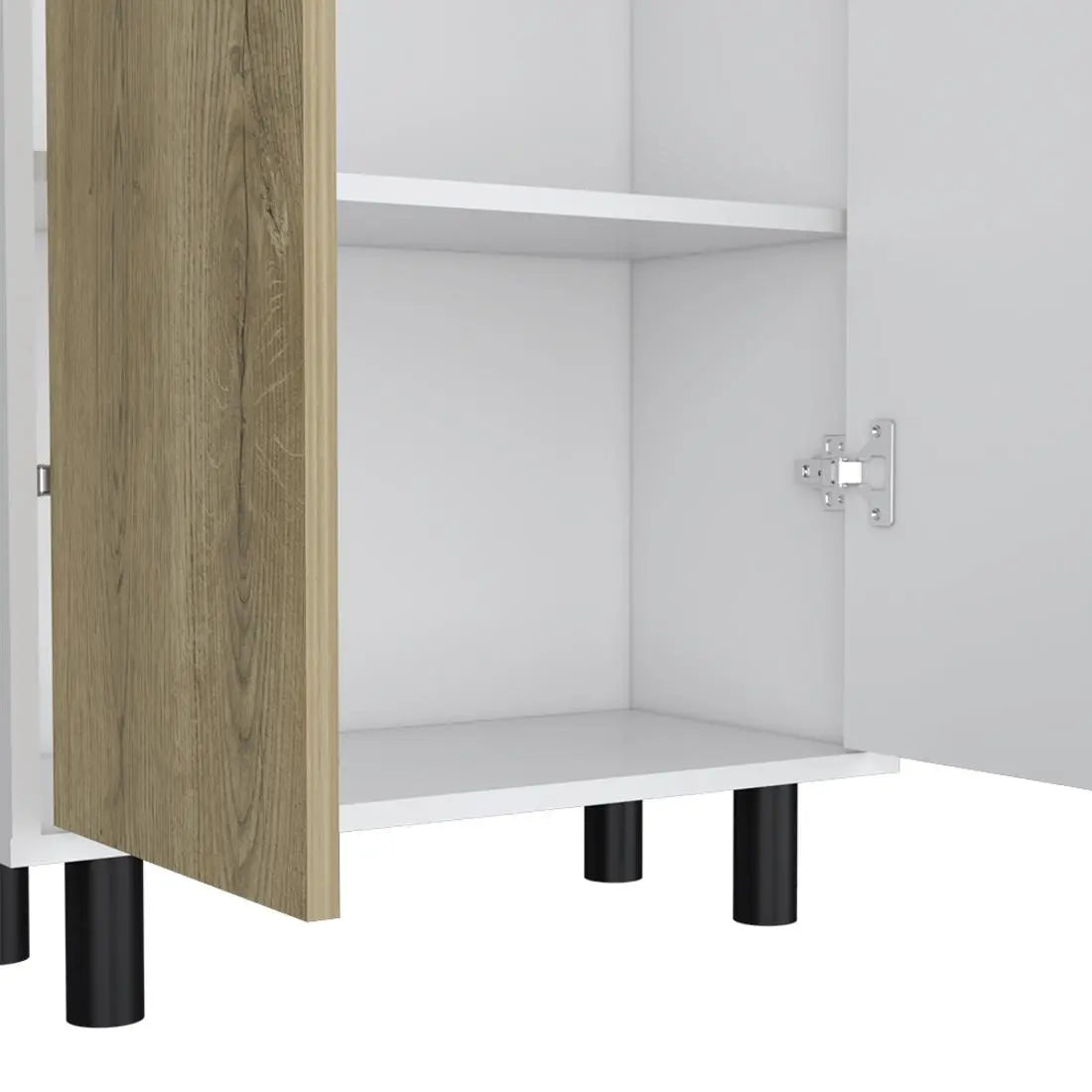 71" Beige Wood Two Door Pantry Or Storage Closet Homeroots Kitchen & Dining