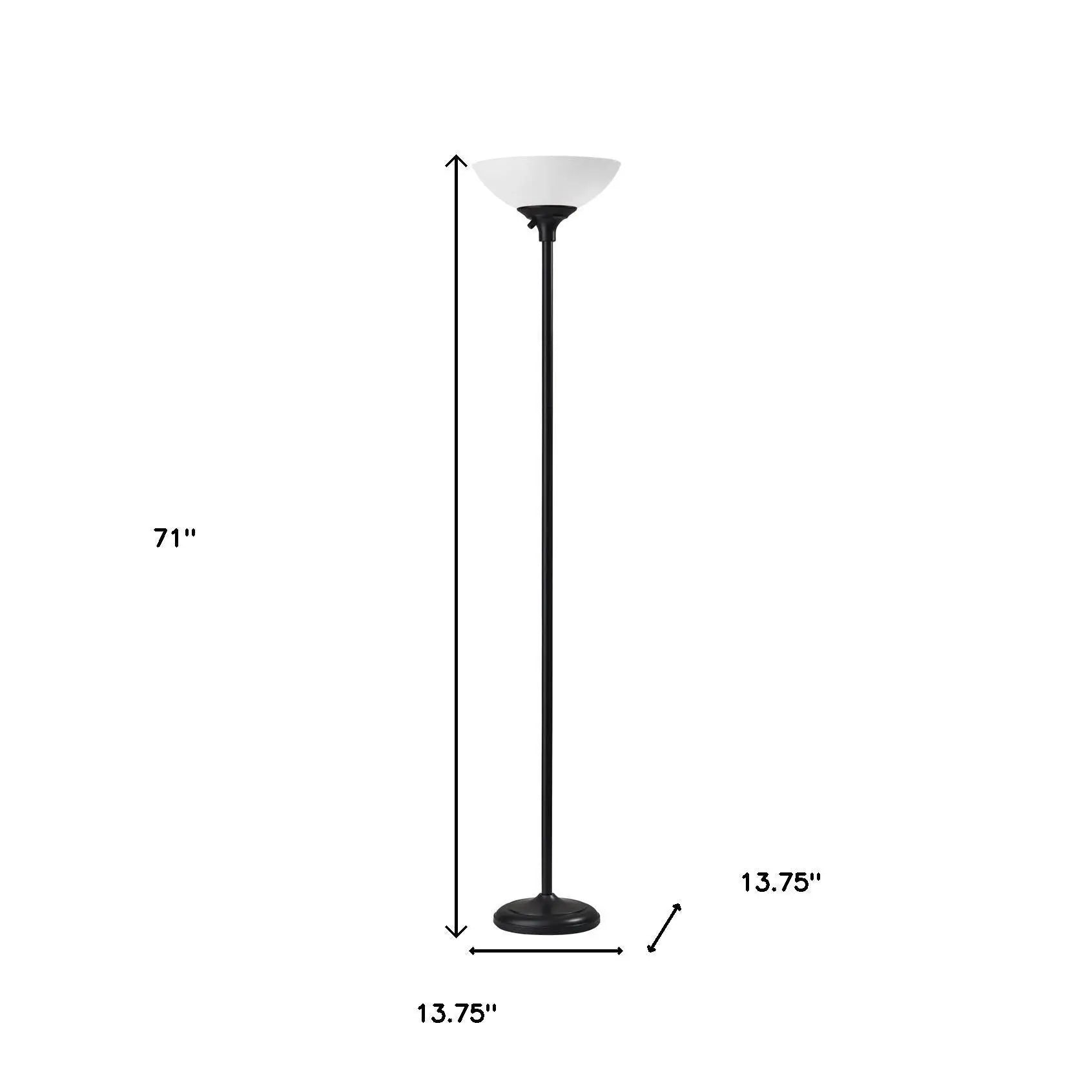 71" Black And White With White Plastic Shade Homeroots Lighting