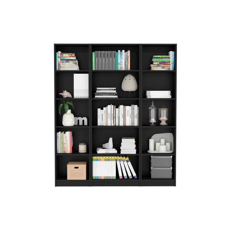 71" Black Five Tier Bookcase Homeroots Office