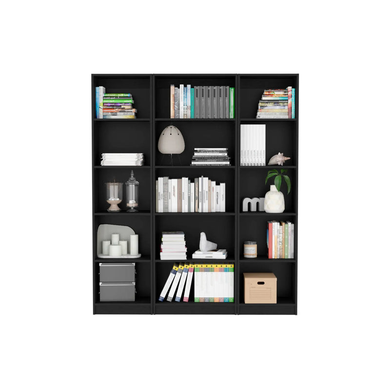 71" Black Five Tier Bookcase Homeroots Office