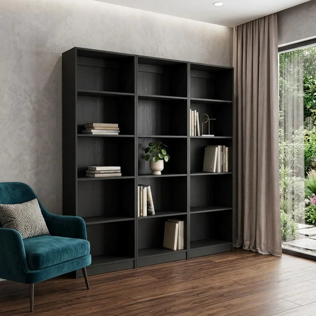 71" Black Five Tier Bookcase Homeroots Office