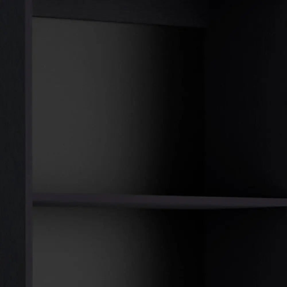 71" Black Five Tier Bookcase with Two doors Homeroots Office