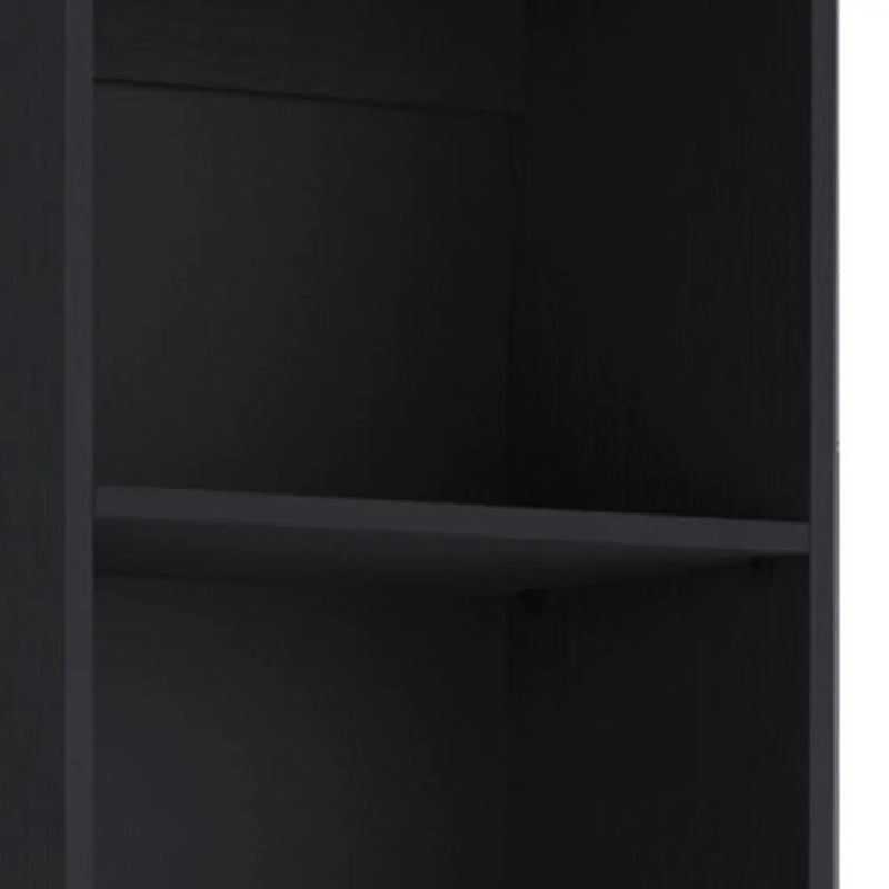 71" Black Five Tier Bookcase with Two doors Homeroots Office