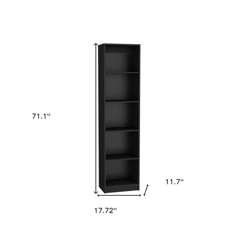 71" Black Four Tier Bookcase Homeroots Office