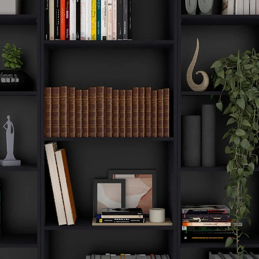 71" Black Four Tier Bookcase Homeroots Office