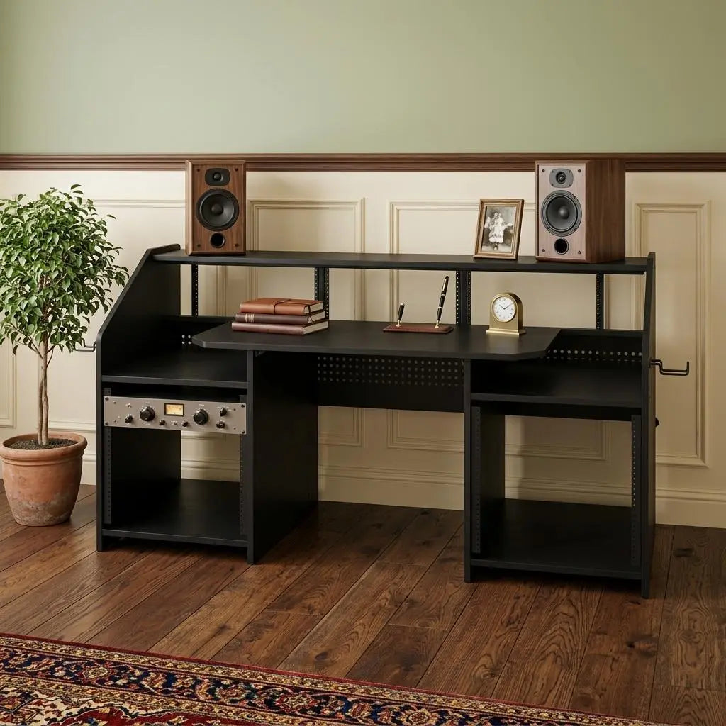 71" Black Music Desk Homeroots Office