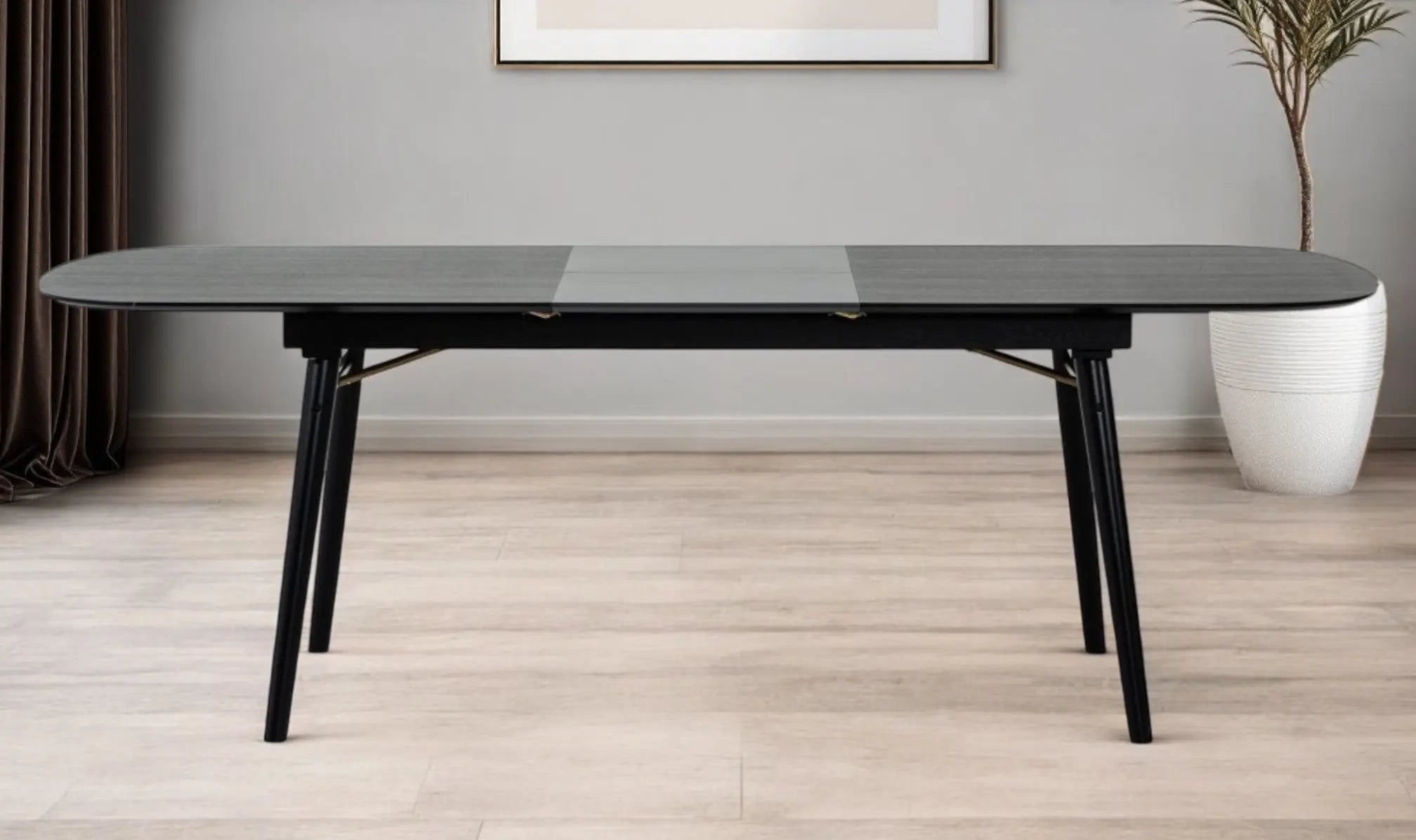 71" Black Rectangular Manufactured Wood Butterfly Leaf Dining Table Homeroots Kitchen & Dining
