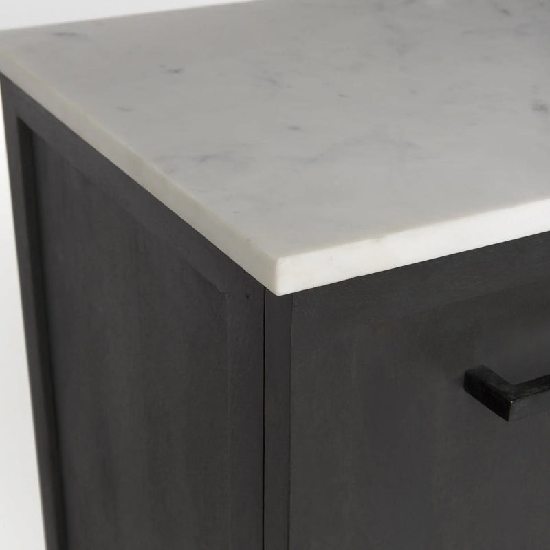 71" Black Solid Wood Three Drawer Sideboard With Two Doors Homeroots Kitchen & Dining