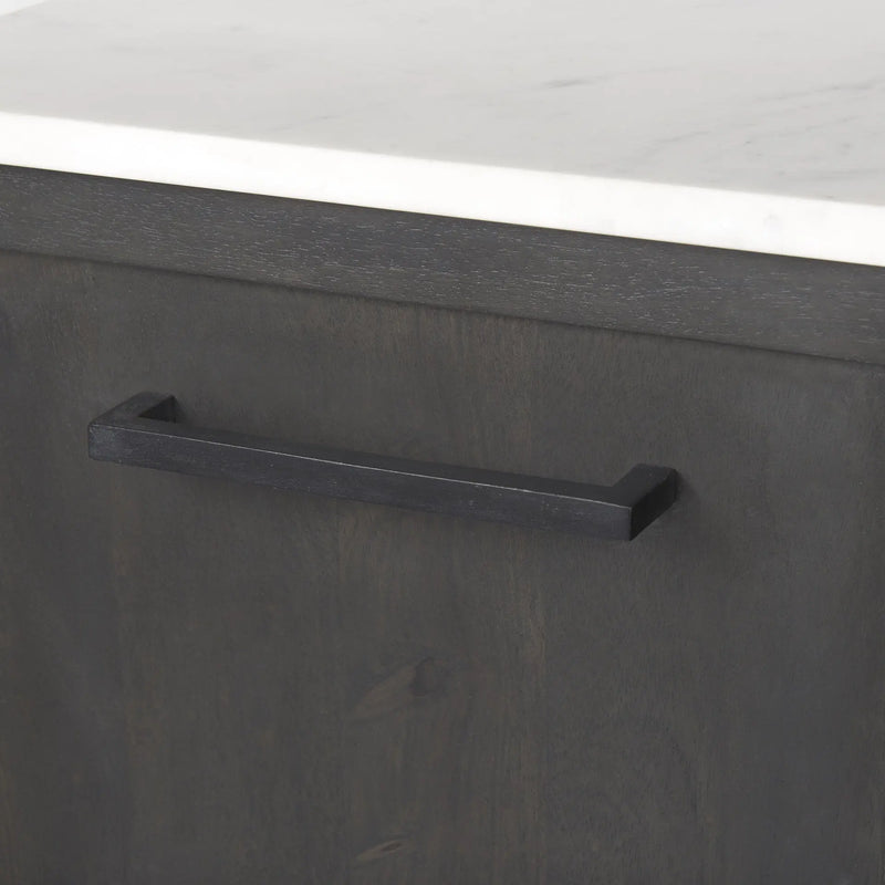 71" Black Solid Wood Three Drawer Sideboard With Two Doors Homeroots Kitchen & Dining