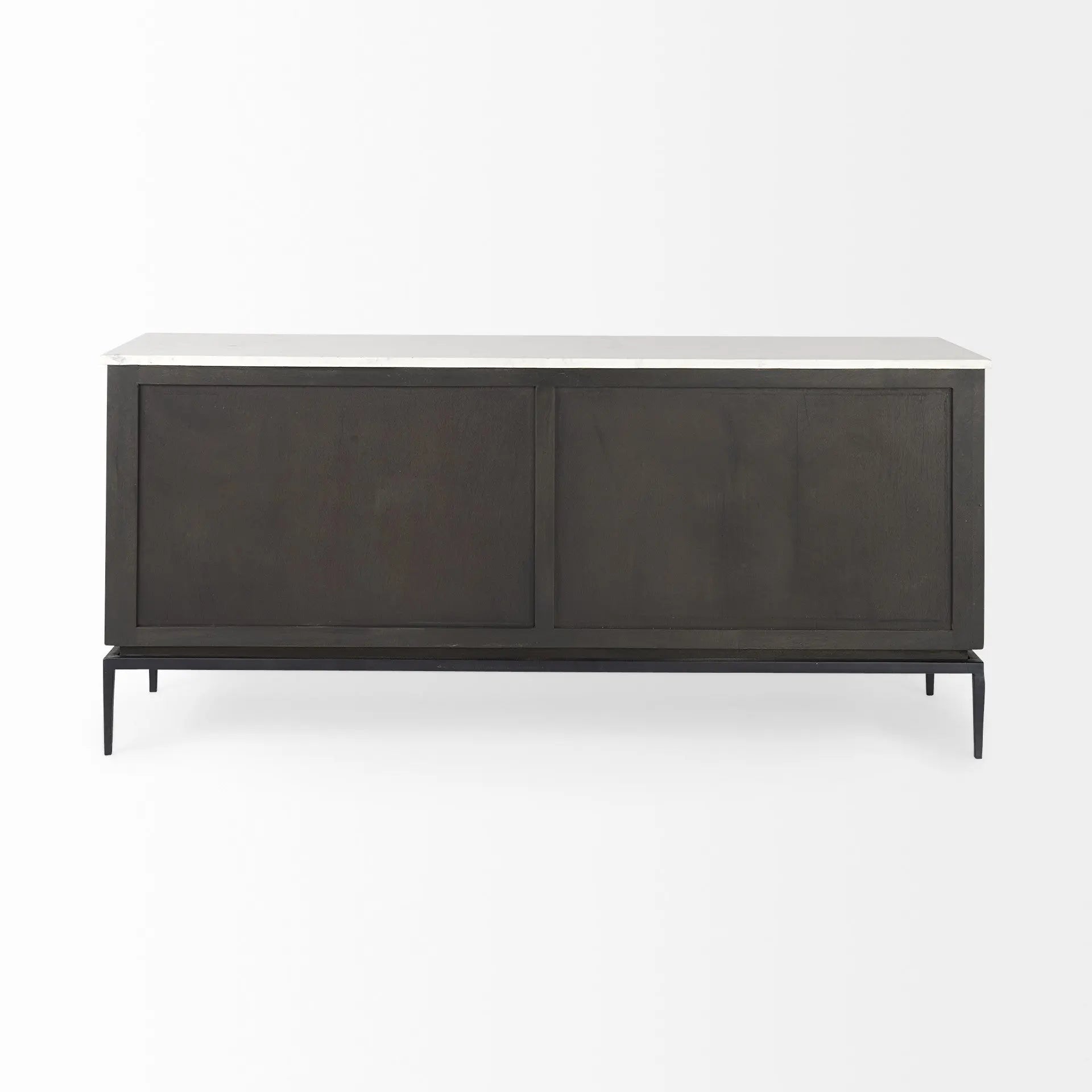 71" Black Solid Wood Three Drawer Sideboard With Two Doors Homeroots Kitchen & Dining