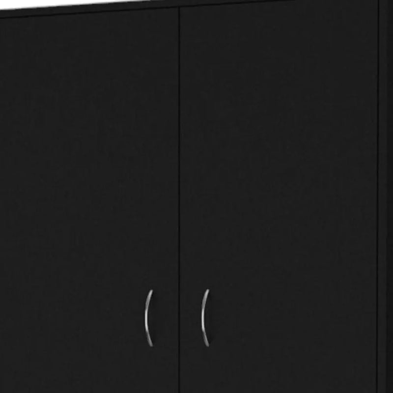 71" Black Two Door Three Drawer Combo Dresser Homeroots Bed & Bath