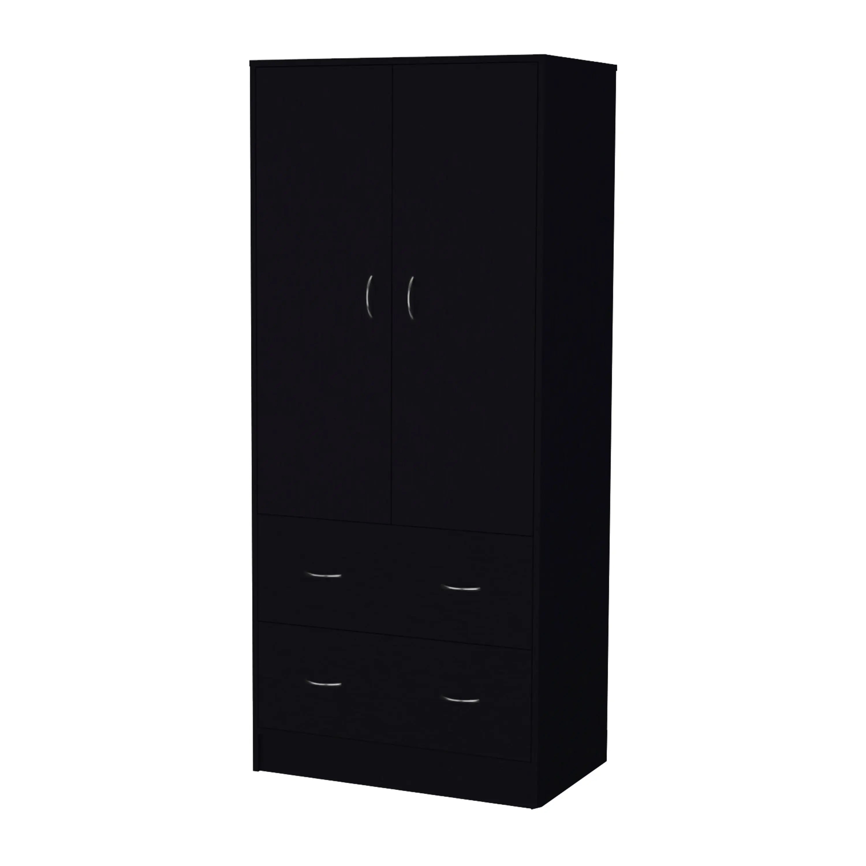 71" Black Two Door Two Drawer Combo Dresser Homeroots Bed & Bath