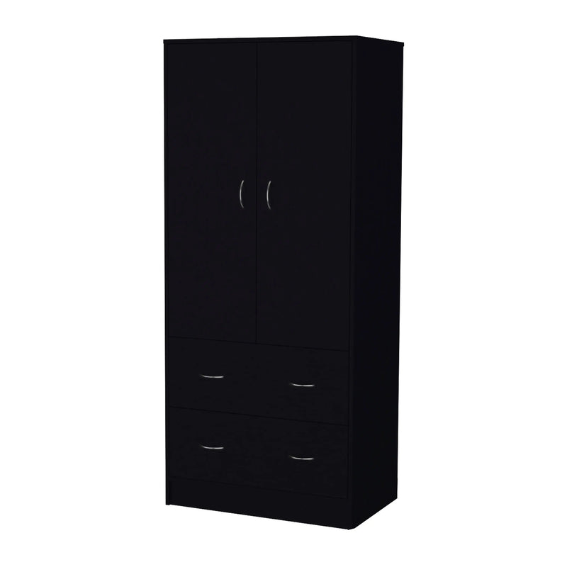 71" Black Two Door Two Drawer Combo Dresser Homeroots Bed & Bath