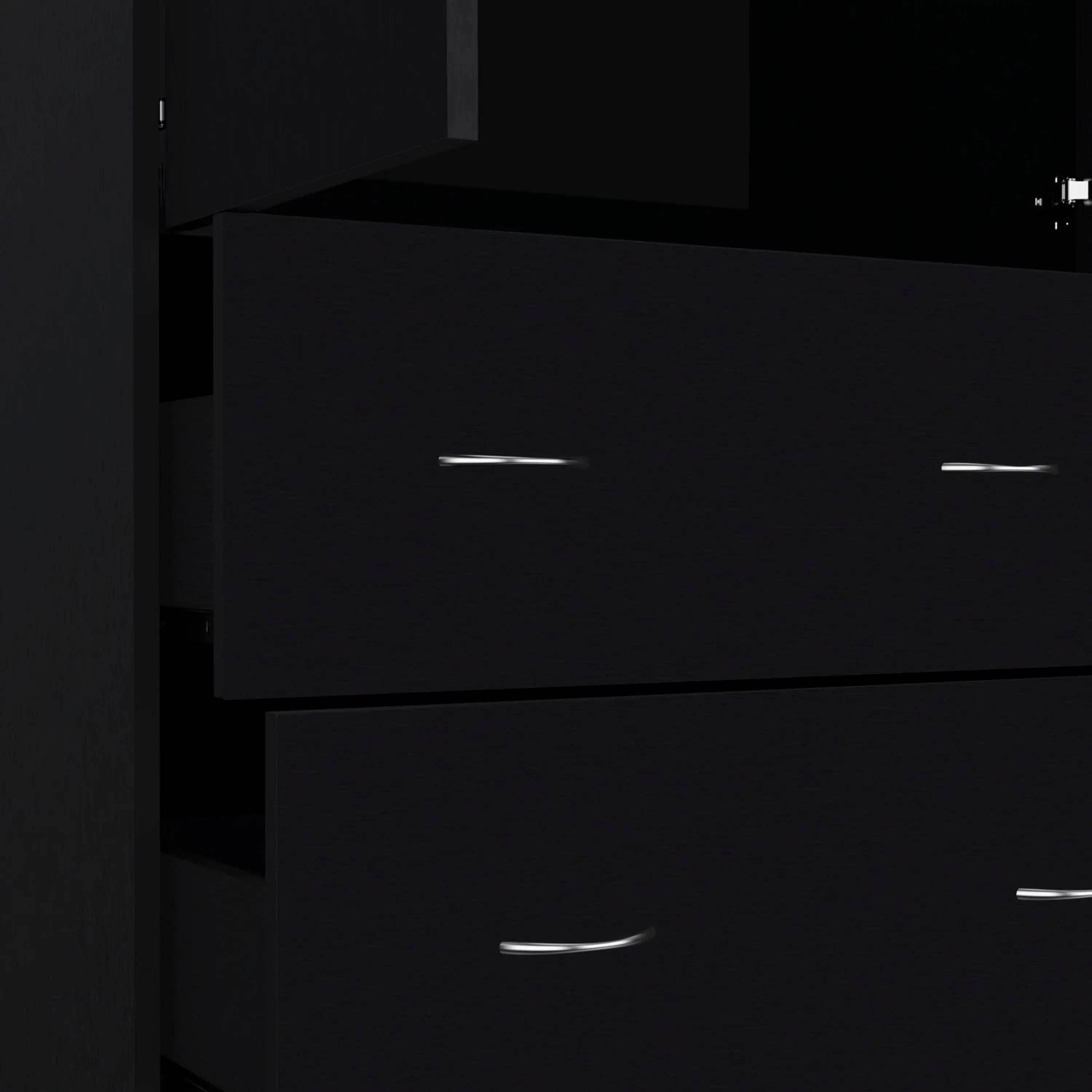 71" Black Two Door Two Drawer Combo Dresser Homeroots Bed & Bath
