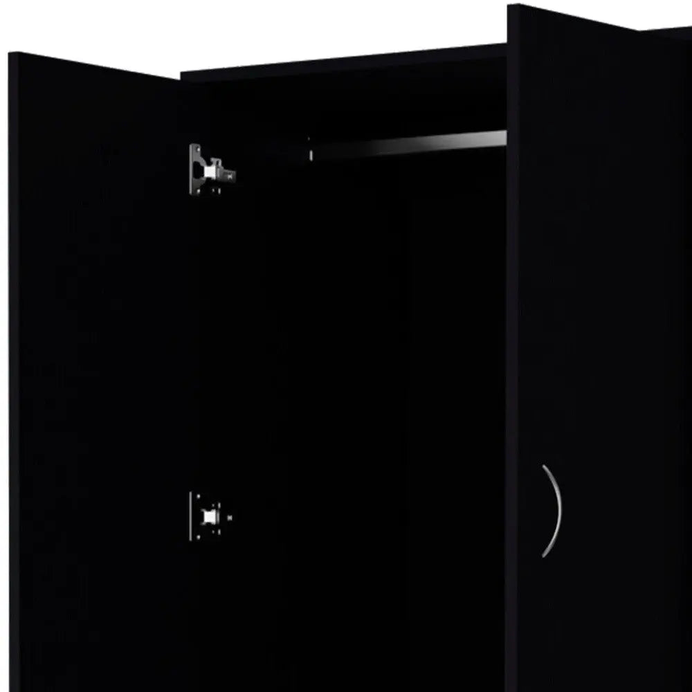 71" Black Two Door Two Drawer Combo Dresser Homeroots Bed & Bath