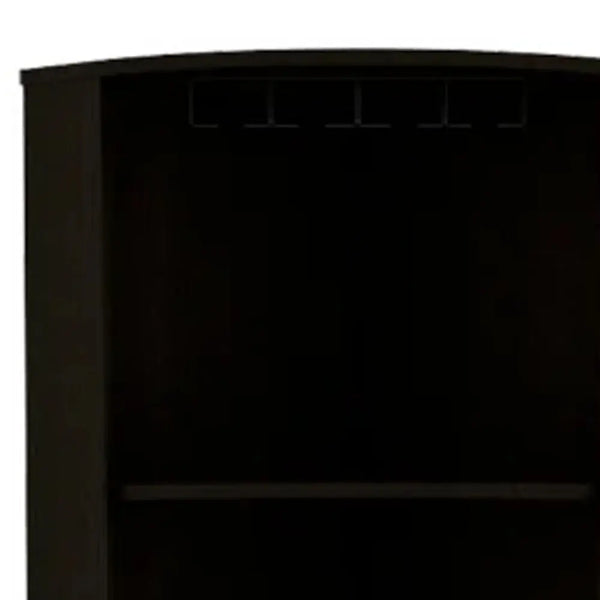 71" Black Wood Corner Bar Cabinet With Two Doors Homeroots Kitchen & Dining