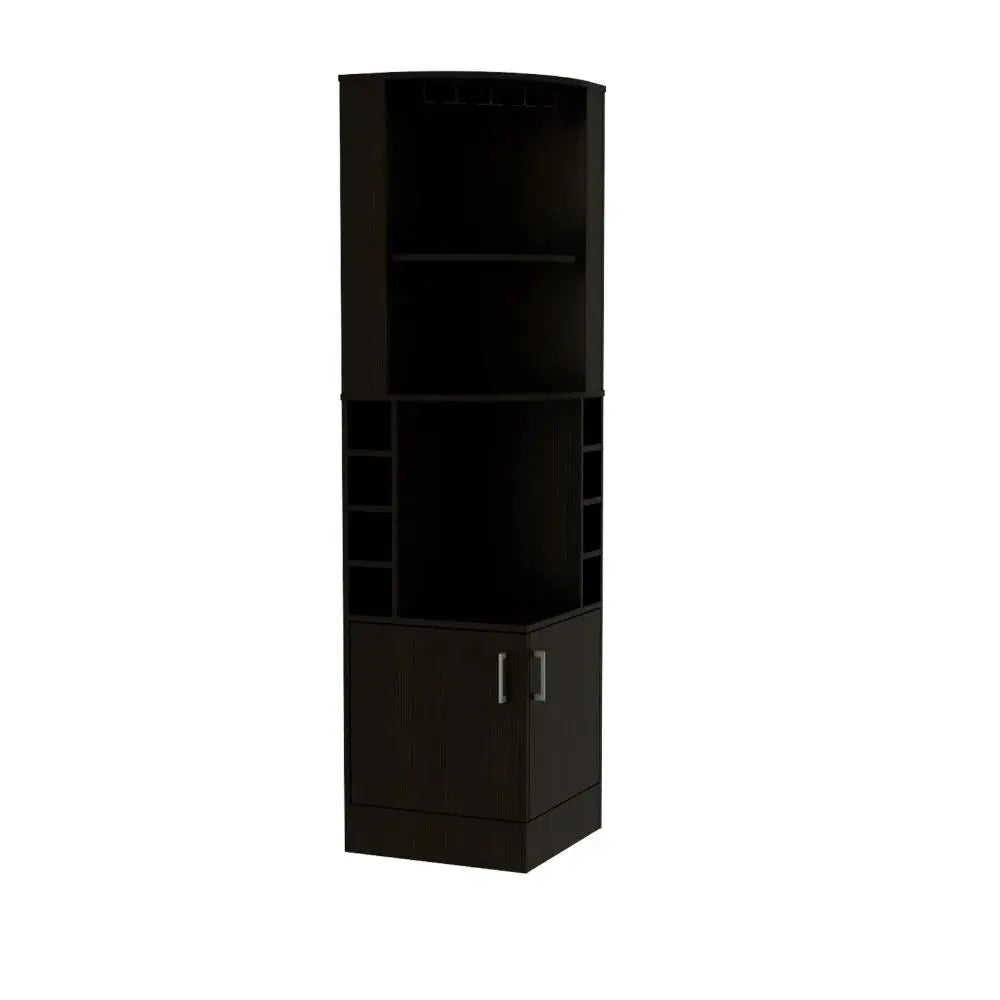 71" Black Wood Corner Bar Cabinet With Two Doors Homeroots Kitchen & Dining