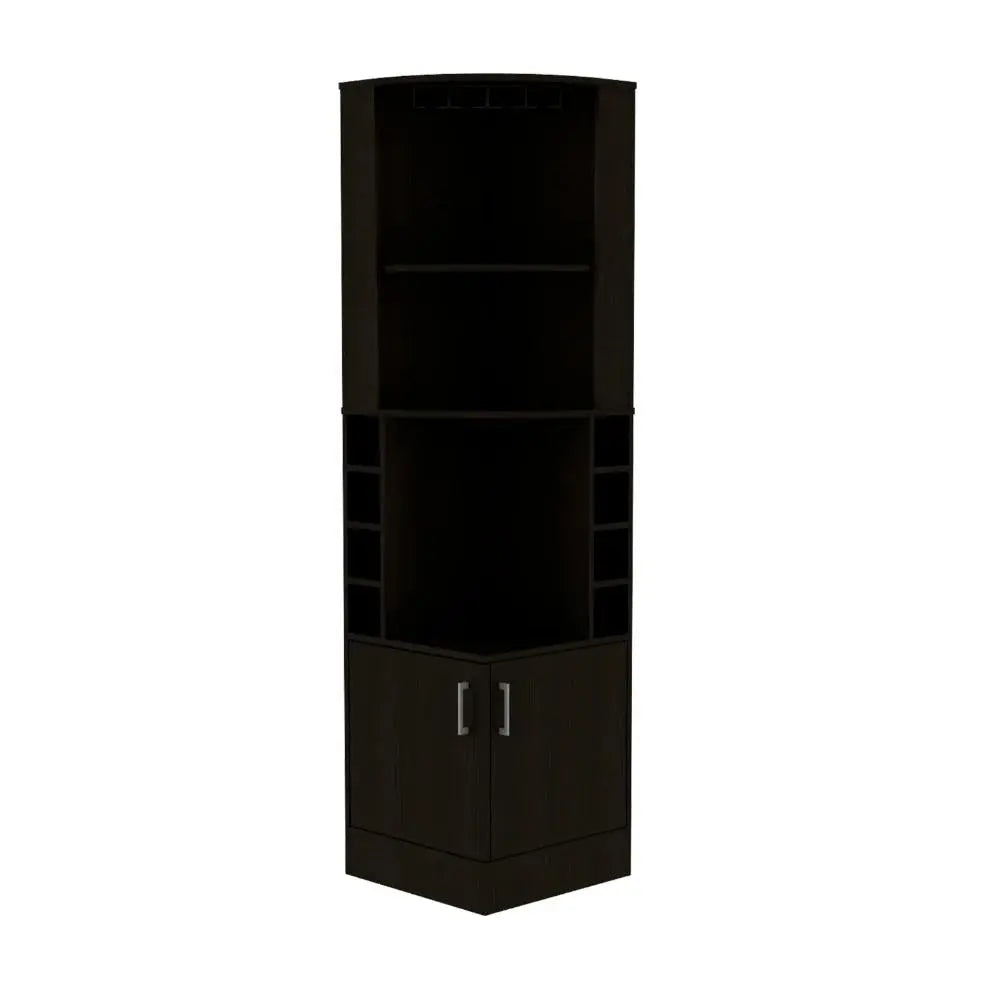 71" Black Wood Corner Bar Cabinet With Two Doors Homeroots Kitchen & Dining